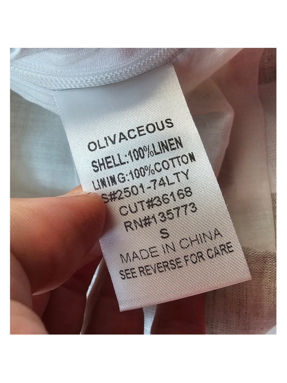 Olivaceous sz S neutral striped Linen sd zip one shoulder blouse EUC summer crop - Picture 8 of 11
